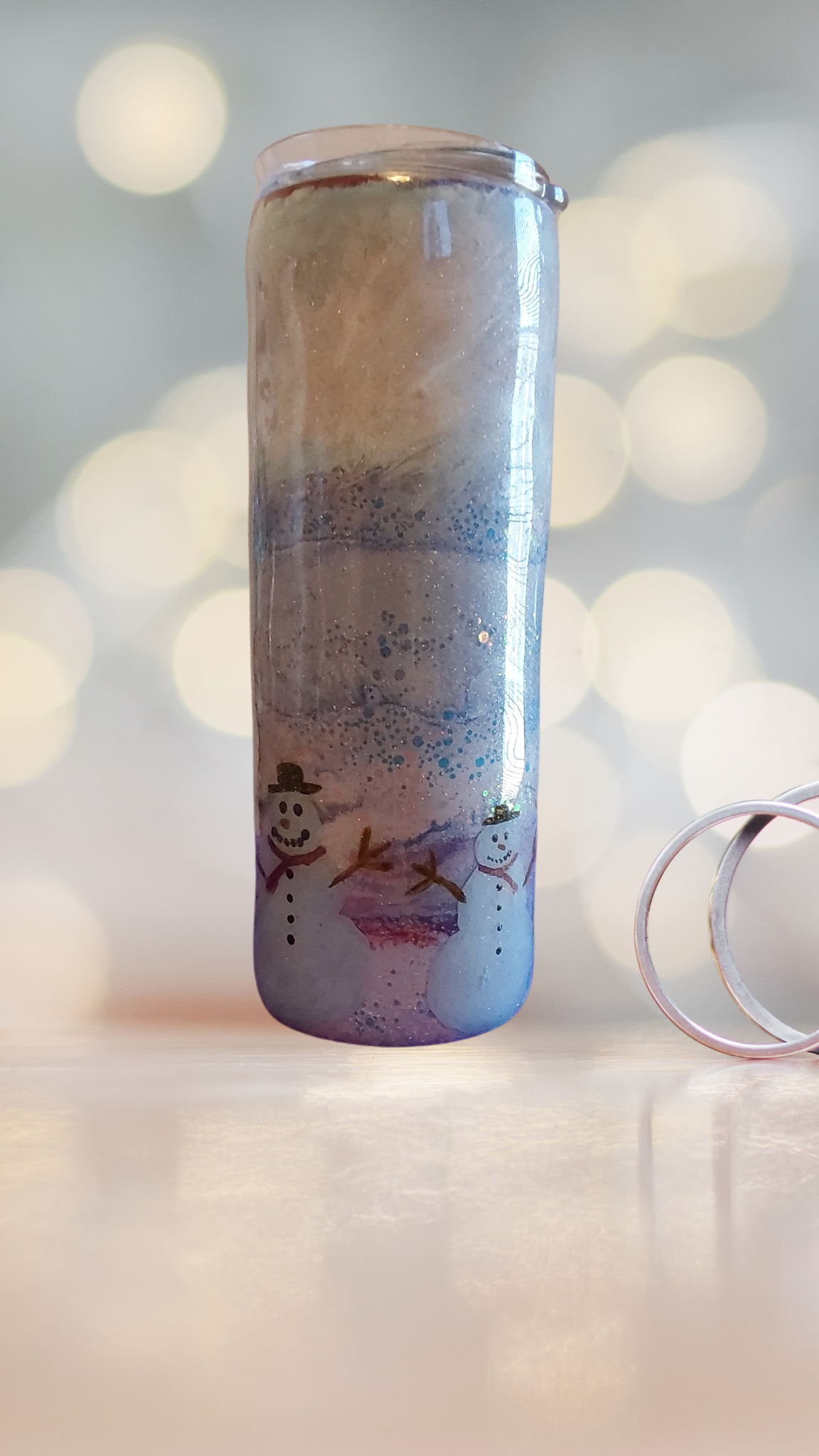 20oz Hand-Painted Snowman Epoxy Tumbler