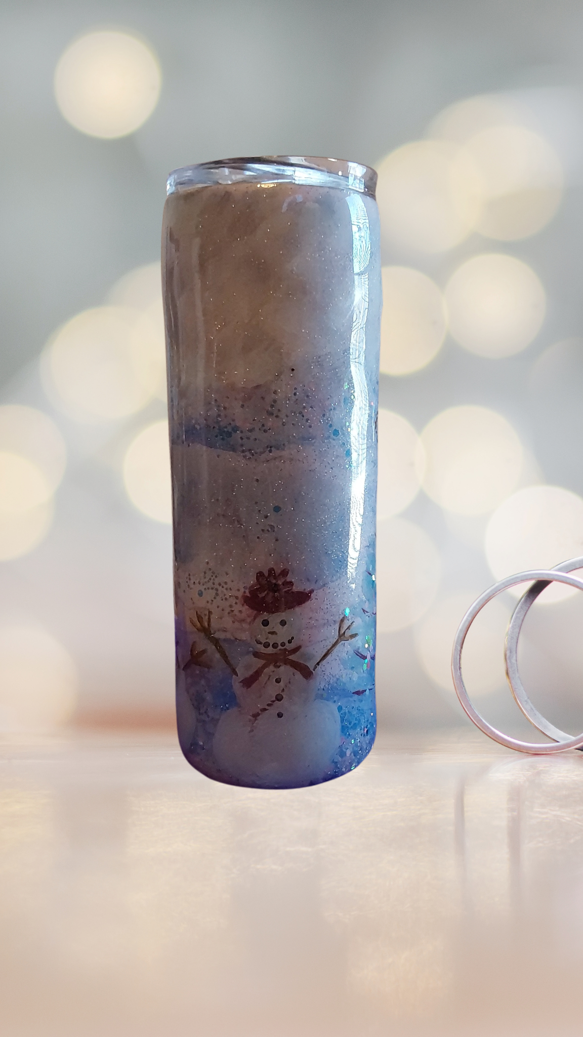 20oz Hand-Painted Snowman Epoxy Tumbler